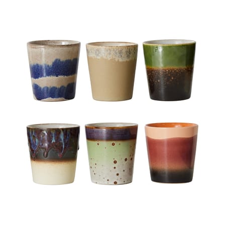 Set de 6 tasses à café 70s ceramics / 23 cl - HK LIVING