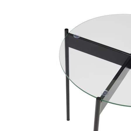 Beistelltisch Beam glas schwarz / Ø 45 x H 42 cm - HÜBSCH