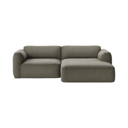 Canapé d'angle Develius B tissu vert / 3 places - L 220 cm / Dormeuse droite - &tradition