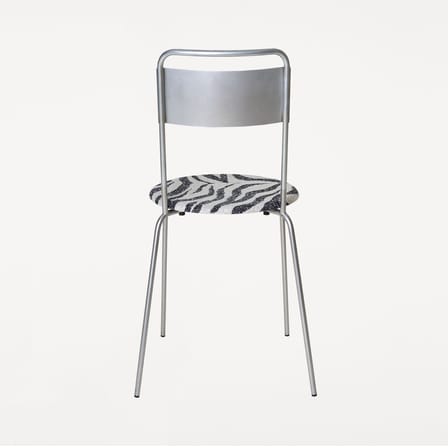 Chaise empilable Petit Rond INDOOR métal / Assise tissu zèbe - Frama 