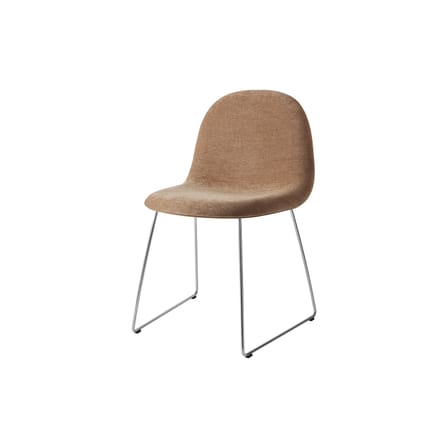 Chaise rembourrée 3D tissu marron / Face avant rembourrée - Gubi