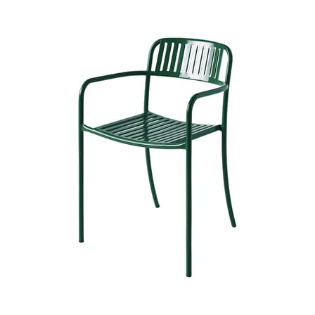 Fauteuil empilable Patio Lames métal vert / Lattes - Tolix