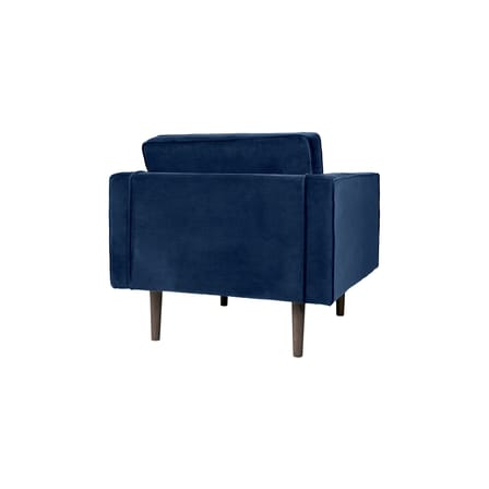 Fauteuil rembourré Wind tissu bleu / Velours - BROSTE COPENHAGEN