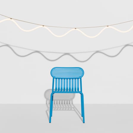 Guirlande lumineuse extérieur Spline LED tissu bleu / 4,5 mètres - Petite Friture