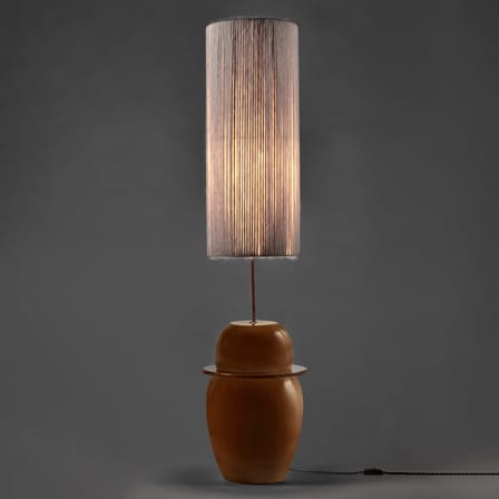 Lampadaire Heritage 02 tissu marron / H 154 cm - Serax