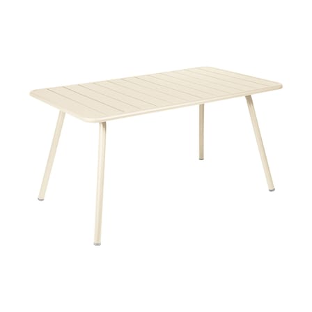 Luxembourg Rectangular table metal beige / 143 x 80 cm (6 people) - Parasol hole - Fermob