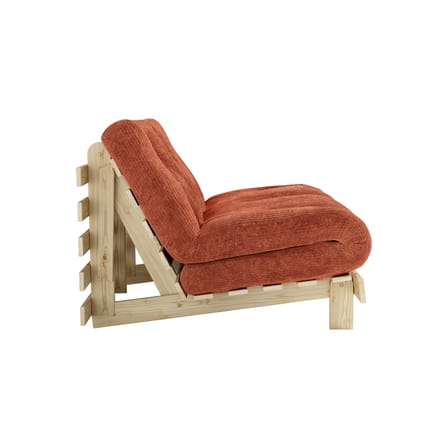 Divano convertibile Roots legno arancione / L 140 cm - 3 posizioni / Struttura in pino chiaro - KARUP