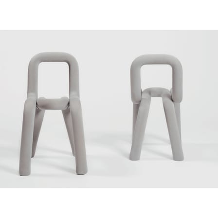 Sedia imbottita Bold tessuto grigio - Moustache