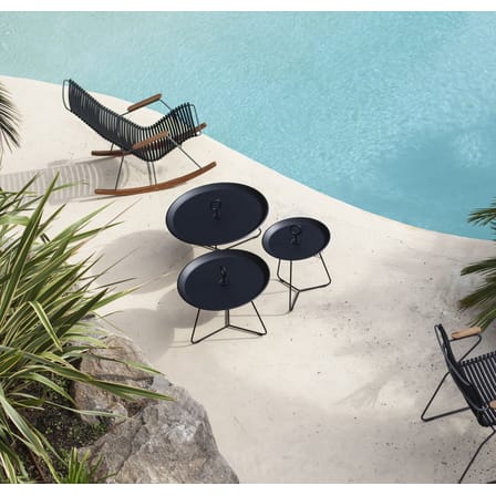 Table basse Eyelet Medium métal noir / Ø 57,5 x H 41 cm - Houe