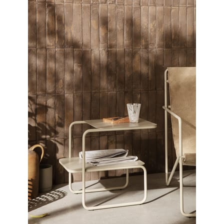 Table d'appoint Level métal beige / 55 x 35 x H 45 cm - Ferm Living