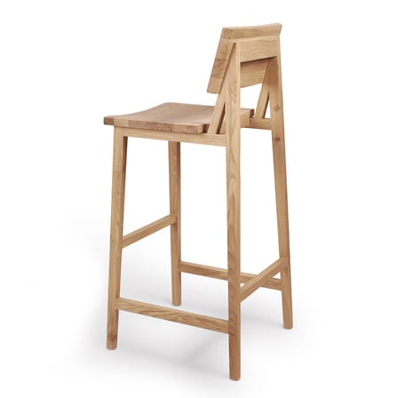 Tabouret de bar N4 bois naturel / H 80 cm - Chêne massif - Ethnicraft