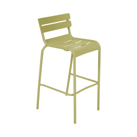 Chaise de bar Luxembourg métal vert / H 80 cm - Aluminium - Fermob