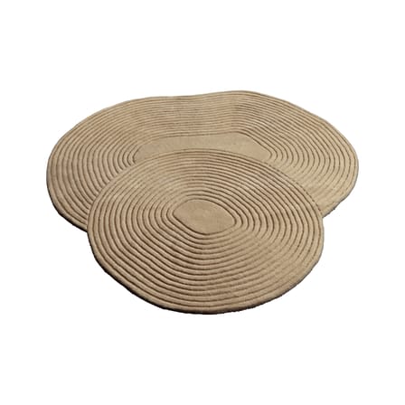 Tapis Zen Shaped  beige / 140 x 145 cm - Fait main - Bolia
