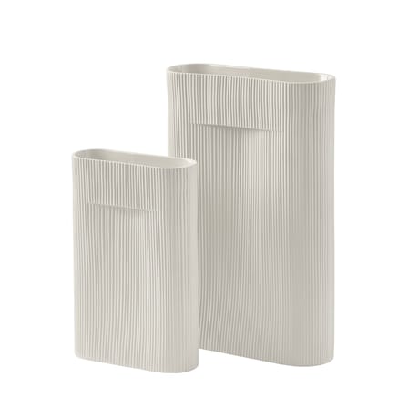 Vase Ridge Medium keramik weiß / H 35 cm - Muuto