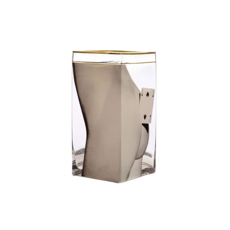 Vase Toiletpaper - Two of Spades verre multicolore / 15 x 15 x H 30 cm - Détail or 24K - Seletti