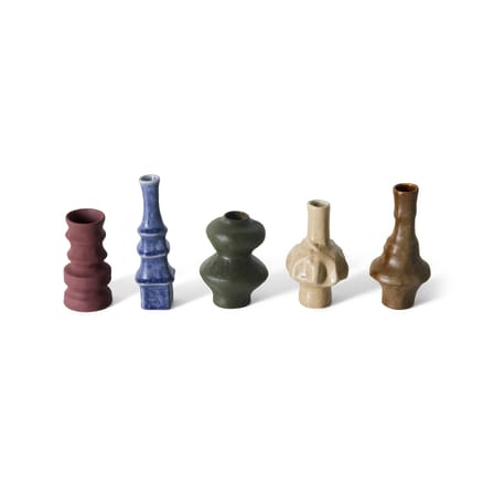 Vaso 70s ceramics ceramica multicolore / Set di 5 mini vasi - HK LIVING