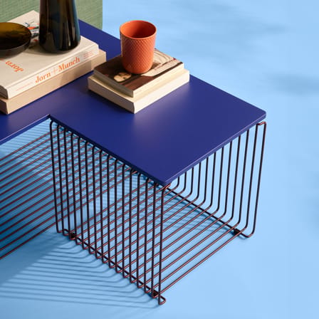  Accessory wood blue / Top Tray for Panton Wire Single - W 34.8 x D 34.8 cm - MONTANA