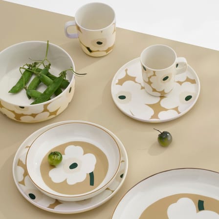 Assiette Unikko céramique beige / Ø 25 cm - Marimekko