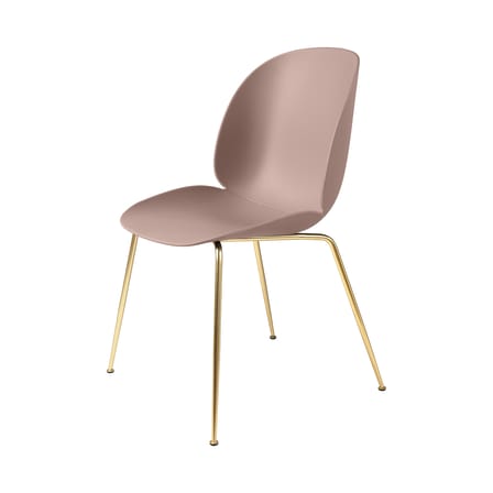 Chaise Beetle plastique rose / Pieds laiton - Gubi