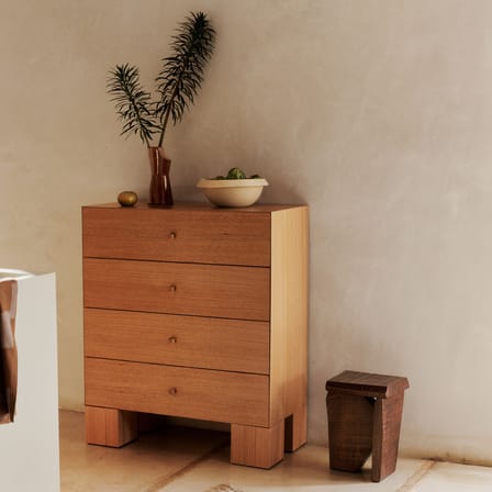 Commode Kuben bois naturel / 4 tiroir - L 90 x P 45 x H 107.5 cm - Ferm Living