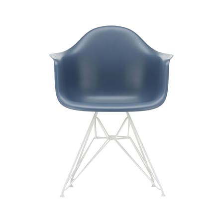 Fauteuil RE DAR - Eames Plastic Armchair plastique bleu / (1950) - Pieds blancs / Recyclé - Vitra