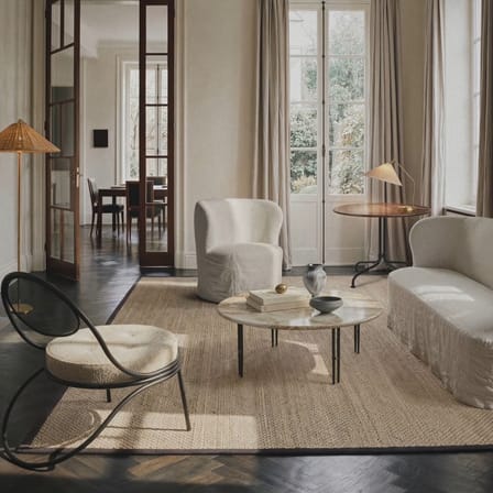 Fauteuil rembourré Stay / Housse amovible lin lavé - Gubi
