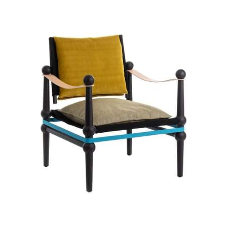 Fauteuil rembourré Twain tissu jaune / Konstantin Grcic, 2024 - Magis
