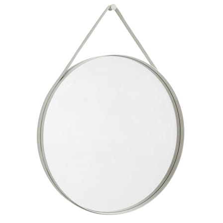 Miroir mural Strap n°2 métal gris / Ø 70 cm - Sangle en tissu - Hay