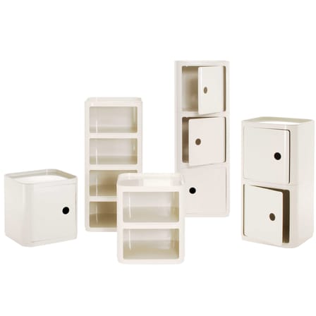 Rangement Componibili plastique blanc / Carré - 1 tiroir - Anna Castelli Ferrieri, 1968 - Kartell
