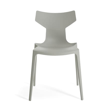 Sedia impilabile Re-Chair materiale plastico grigio / Materiali riciclati - Kartell