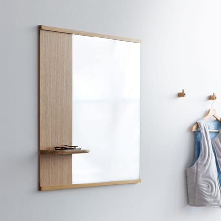 Specchio murale  legno naturale / En&ls 70 x H 72 cm - Scaffale da incasso - MOEBE