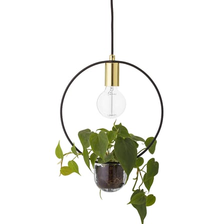 Suspension  métal noir or / Avec pot de fleurs - Ø 30 cm - Bloomingville