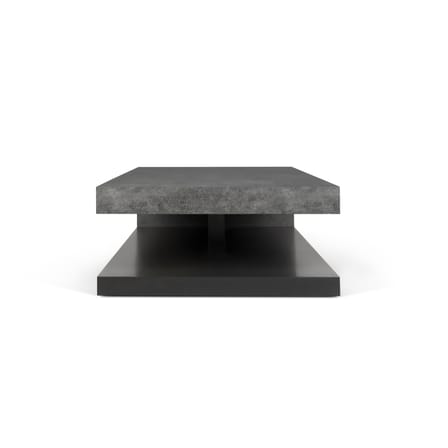 Table basse Chicago bois gris / 110 x 65 cm x H 29 cm - Mélaminé effet béton - POP UP HOME