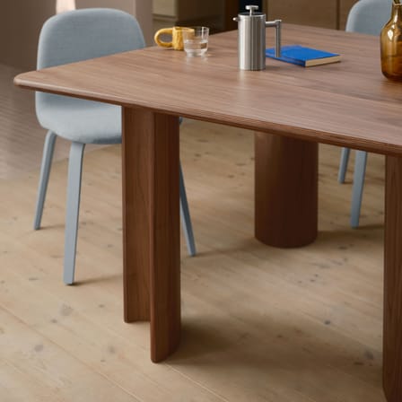 Table rectangulaire Re-Norm bois marron / 130 x 120 cm - Muuto
