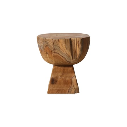 Tabouret Arched bois naturel / Ø 42 x H 43 cm - HK LIVING