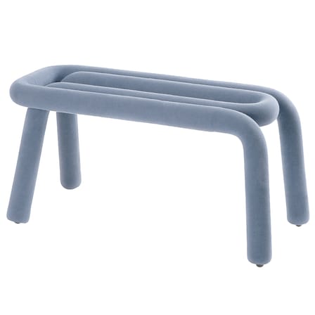 Banc rembourré Bold tissu bleu / L 100 cm - Moustache