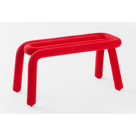 Banc rembourré Bold tissu rouge / L 100 cm - Moustache