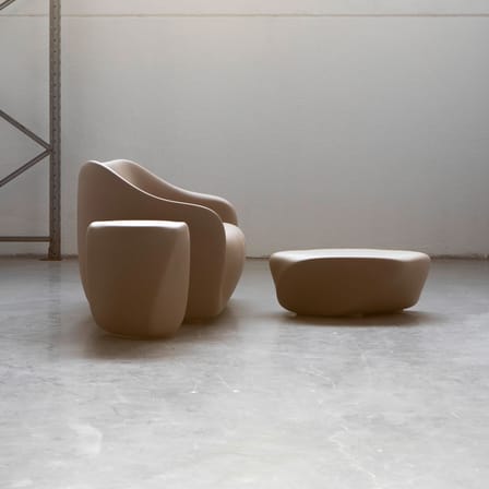 Beistelltisch Reborn plastikmaterial beige 40 x 42 x H 45 cm - 100% recycelt - Slide