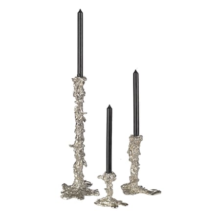 Bougeoir Drip Large métal argent / H 25 cm - Pols Potten