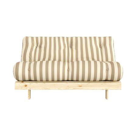 Canapé convertible Roots tissu beige / L 140 cm - 3 positions / Structure pin clair - KARUP