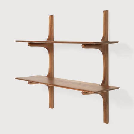 Étagère PI bois naturel / 2 étagères - Acajou massif / L 100 x H 91 cm - Ethnicraft
