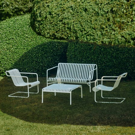 Fauteuil bas Palissade Cantilever Lounge métal blanc - Hay