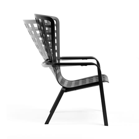 Fauteuil empilable Folio noir / Dossier multiposition - NARDI