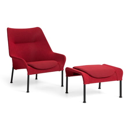 Fauteuil lounge O2 tissu rouge - Hay