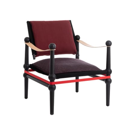 Fauteuil rembourré Twain tissu rouge / Konstantin Grcic, 2024 - Magis