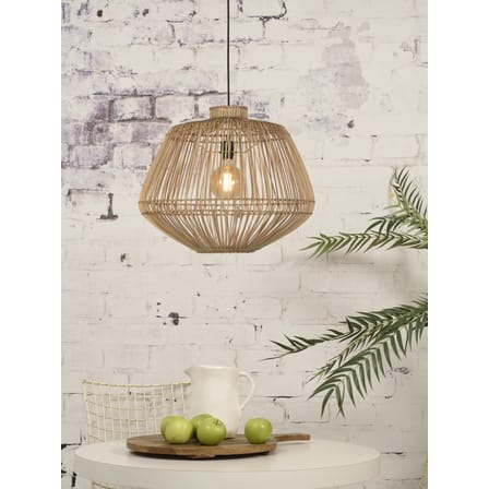 Pendelleuchte Madagascar faser beige holz natur / Rattan - GOOD&MOJO