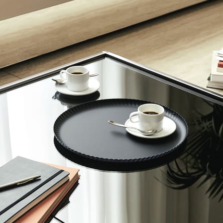 Plateau Pleats métal noir / Ø 31 cm - Alessi
