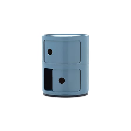 Rangement Componibili plastique bleu / 2 tiroirs - H 40 cm - Anna Castelli Ferrieri, 1968 - Kartell