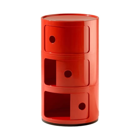Rangement Componibili rouge / 3 tiroirs - H 58 cm - Anna Castelli Ferrieri, 1968 - Kartell