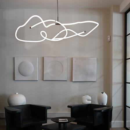 Sospensione Ghost Big LED materiale plastico bianco / 156 x 82 x H 52 cm - 101 COPENHAGEN